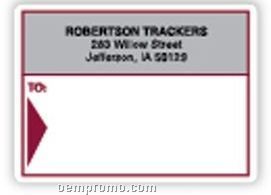Mailing Label Roll With Burgundy Red Arrow