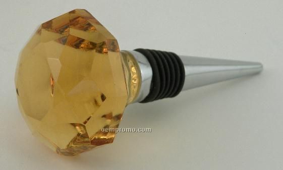 Amber Yellow Crystal Bottle Stopper