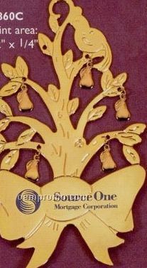 Gold Partridge In A Pear Tree Charm Ornament