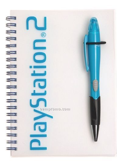 5"X7" Notebook & Plastic Ballpoint Pen/Highlighter Combo Set