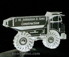 Acrylic Paperweight Up To 16 Square Inches / Dump Truck