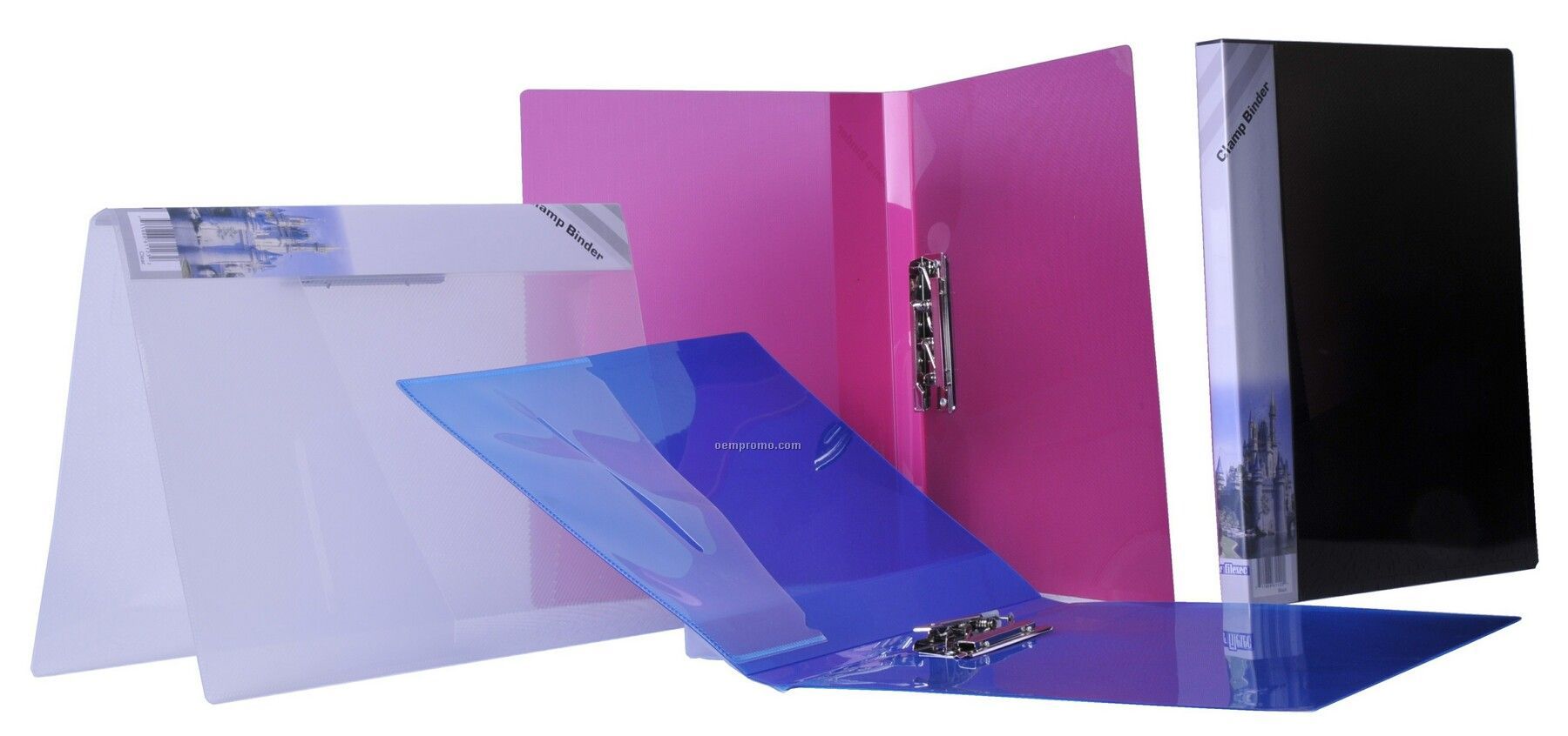 Blue Clamp Binder With Removable Spine Label