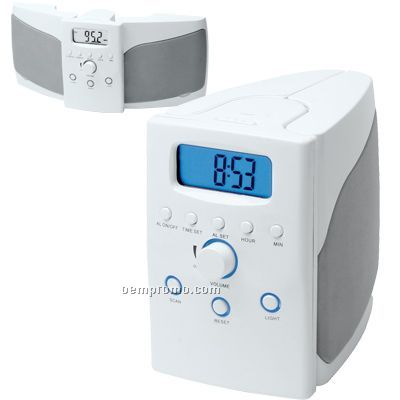 Foldable Speaker System W/ Digital Scan Radio & Alarm Clock
