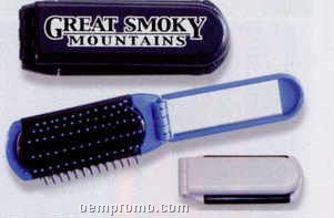 Folding Brush & Mirror Set