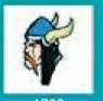 Sport/ Mascot Temporary Tattoo - Viking Head W/ Blue Helmet (2"X2")
