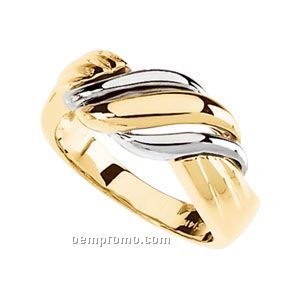 14ktt 10mm Ladies' Metal Fashion Ring White Gold Accent