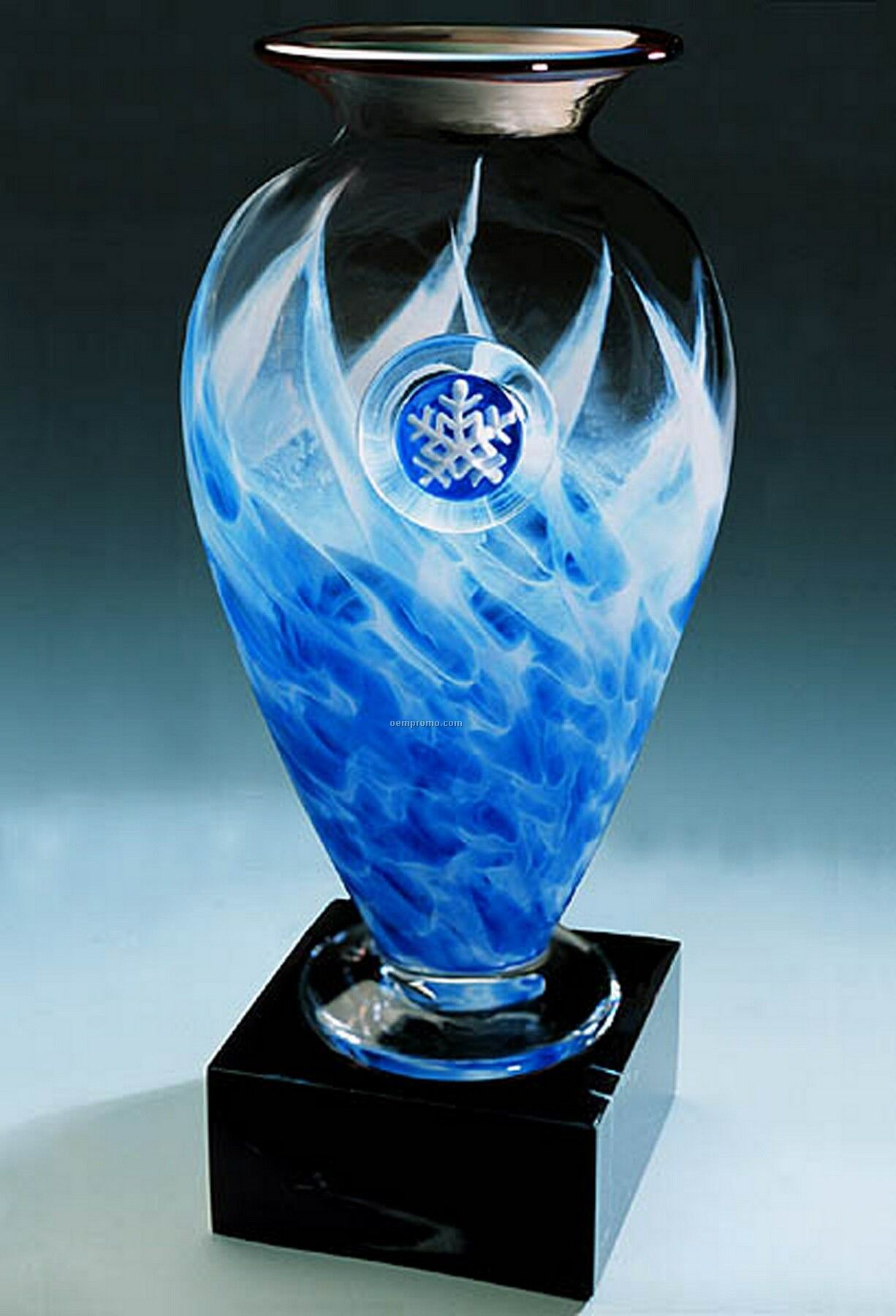 Flurry Snowflake Vase W/ Marble Base (5"X11.75")