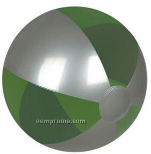 16" Inflatable Translucent Green & Silver Beach Ball