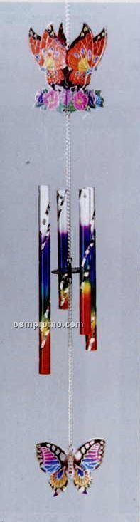17" Butterfly 4 Tube Wind Chime W/ 3d Top