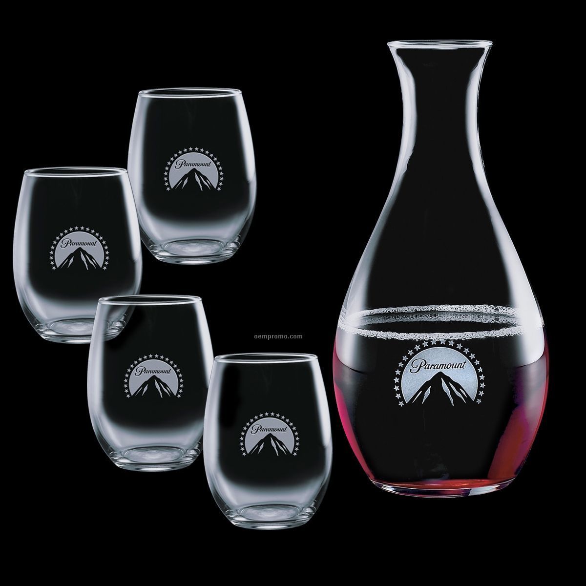 Riley Wine Carafe And 4 Wine Glasses