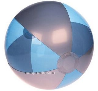 16" Inflatable Translucent Blue & Silver Beach Ball
