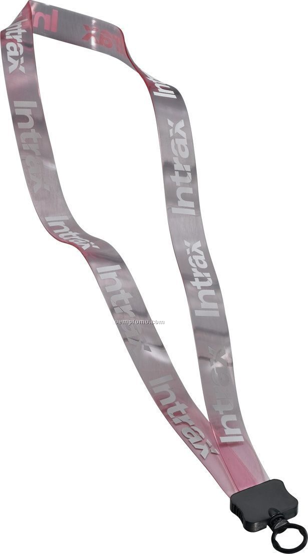 3/4" Transparent Vinyl Lanyard With Plastic Clamshell And O-ring