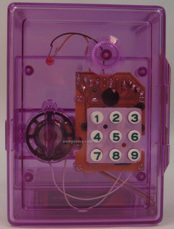 4-1/2"X3-1/4"X4-3/4" Purple Electronic Safe Bank