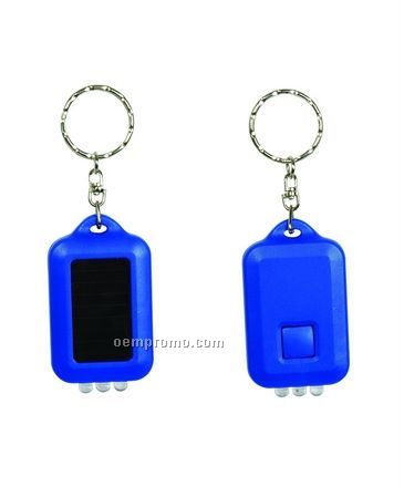 Blue Lcd Mini Solar Flashlight Keychain