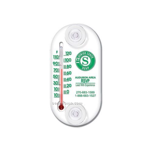 Clear Indoor / Outdoor Window Thermometer