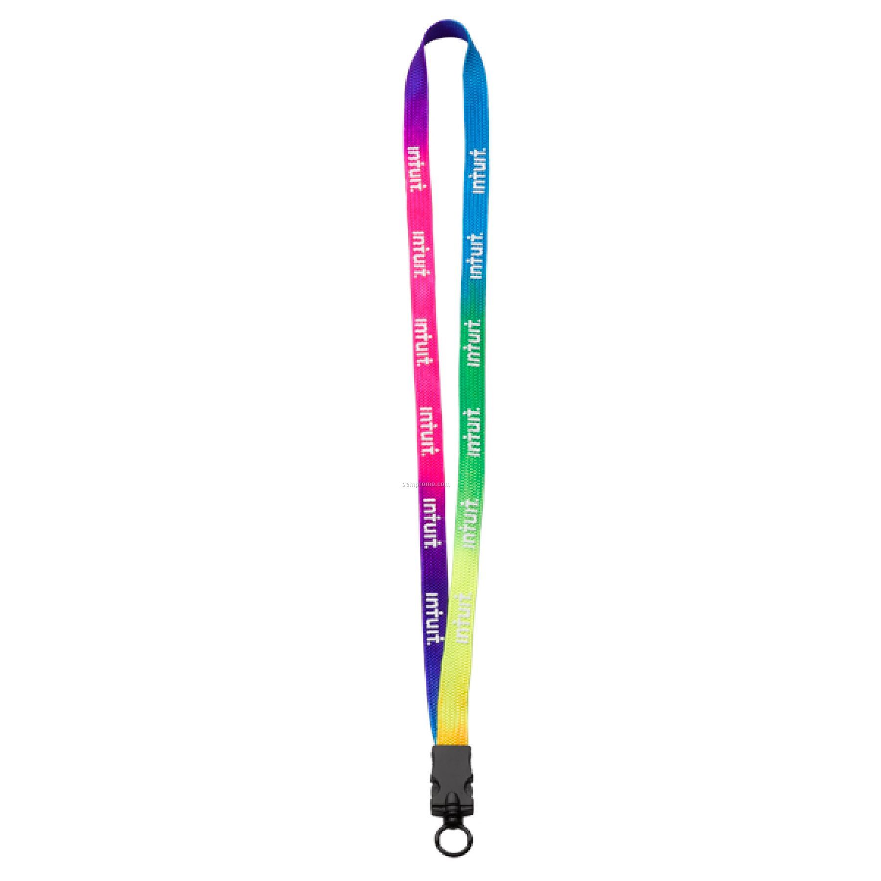 1/2" Tie Dye Lanyard With Plastic Snap Buckle Release & O-ring