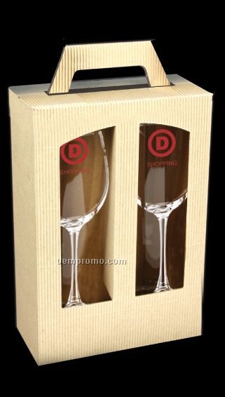 2 Set Wine Glasses In Craft Box