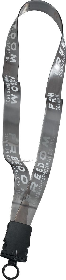 3/4" Transparent Vinyl Lanyard With Plastic Snap Buckle Release & O-ring