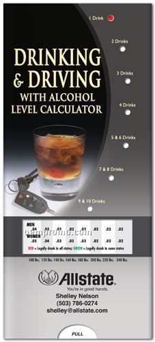 Drinking & Driving Pocket Slider Chart/ Brochure