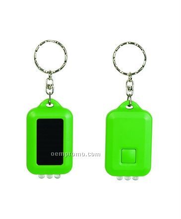 Green Lcd Mini Solar Flashlight Keychain