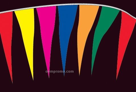 110' Fluorescent Icicle Pennants W/ 80 Per String - Flame Pink