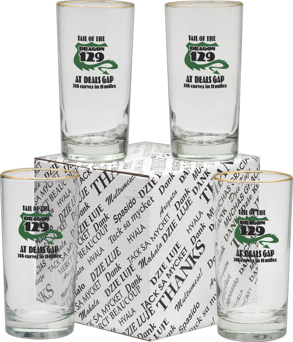 12 Oz. Deluxe Beverage Glasses Thank You Set
