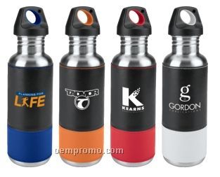 7 Oz. 2-tone Leatherette Sleeve Stainless Water Bottle