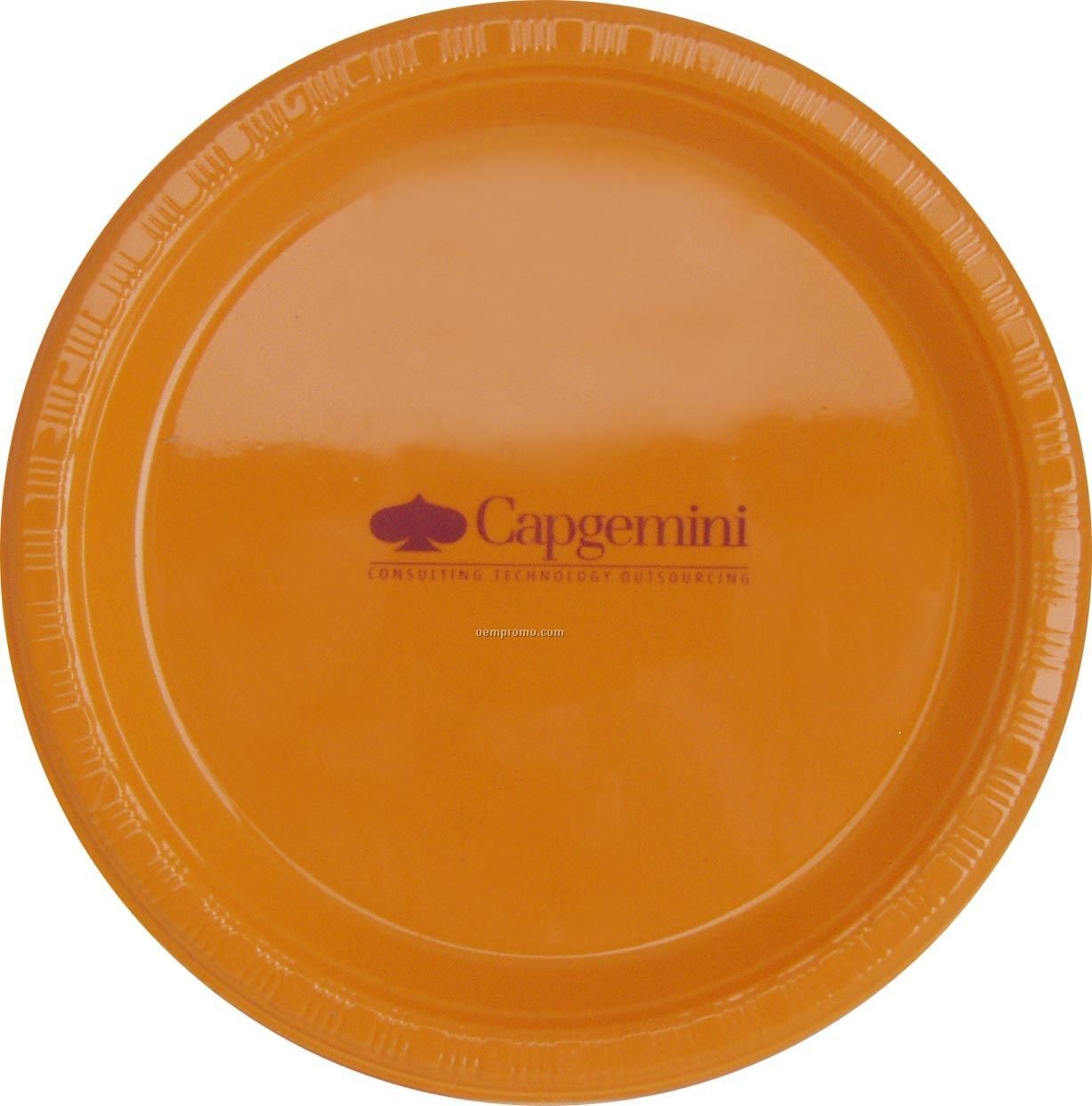 9" Round Sunkissed Orange Colorware Paper Plate