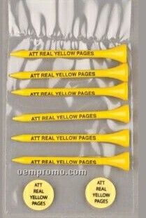 Value Pack With Six 2-3/4" Tiger Golf Tees And Two 3/4" Ball Markers