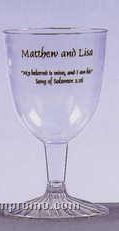 5 Oz. 2-piece Disposable Plastic Wine Glass Stemware/1 Side Imprint