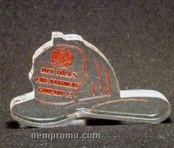 Acrylic Paperweight Up To 16 Square Inches / Fire Helmet