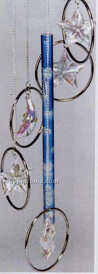 25" Crystal Star 5 Ring Wind Chime