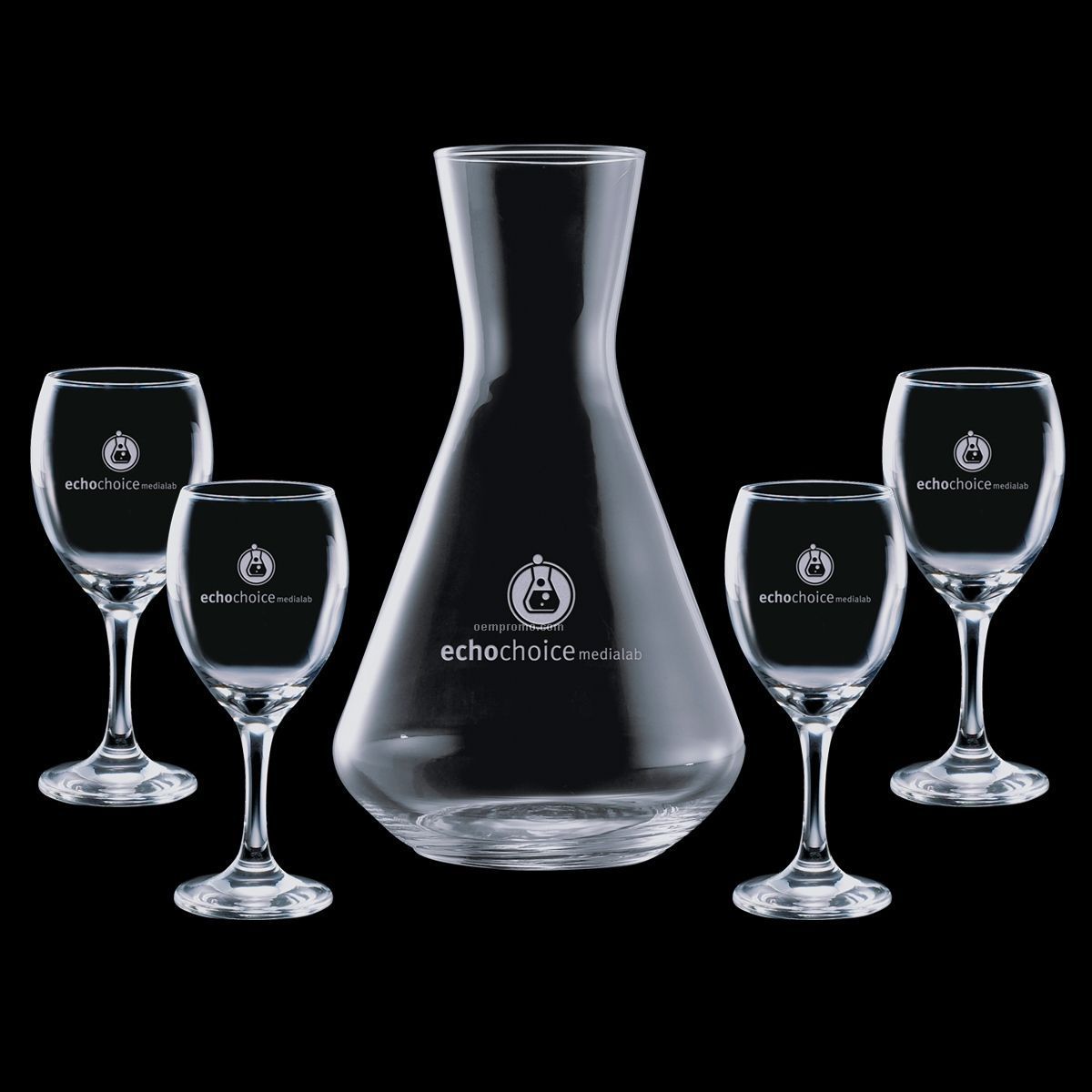 Verdun Wine Carafe And 4 Wine Glasses