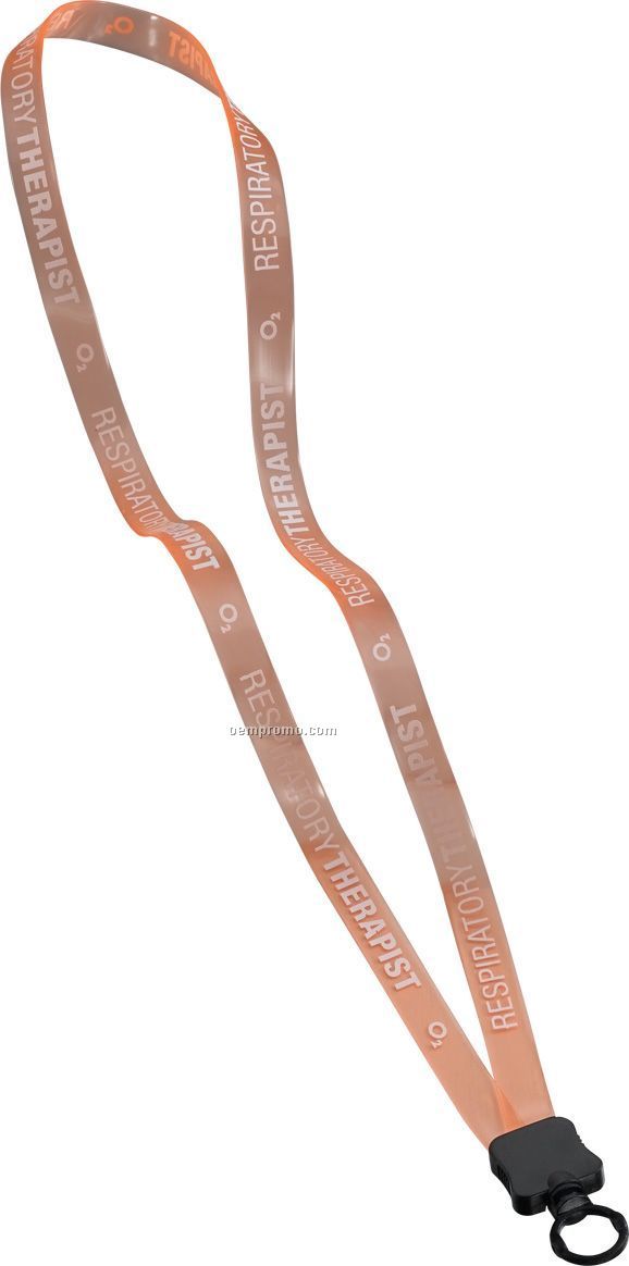1/2" Transparent Vinyl Lanyard With Plastic Clamshell & O-ring