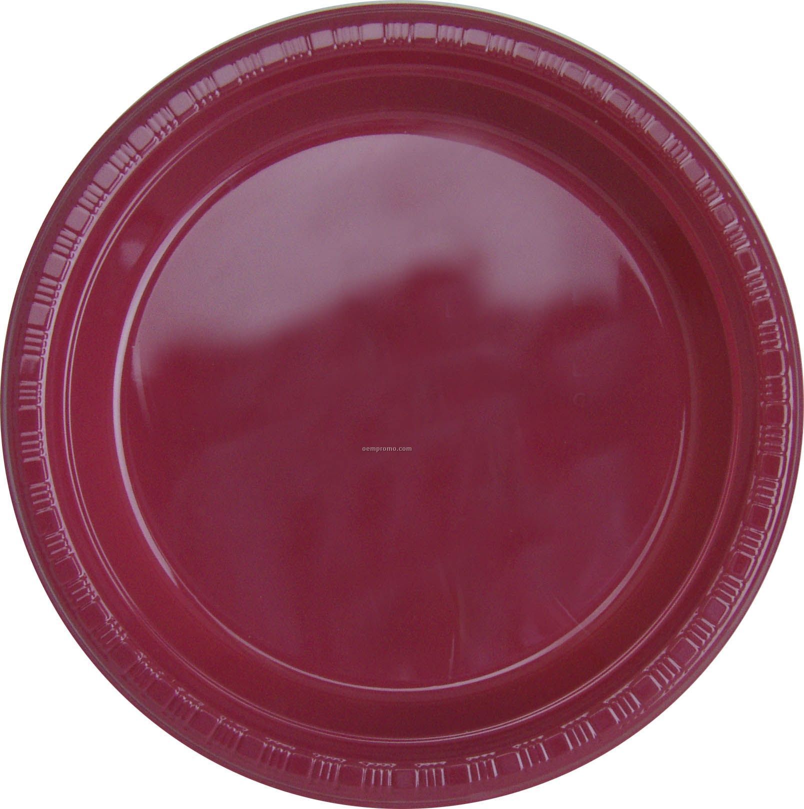 9" Round Burgundy Royale Red Colorware Paper Plate