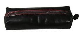 Black Veg Tanned Calf Leather Cosmetic Case