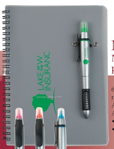 Polypropylene Notebook & Astro Pen/Highlighter Combo