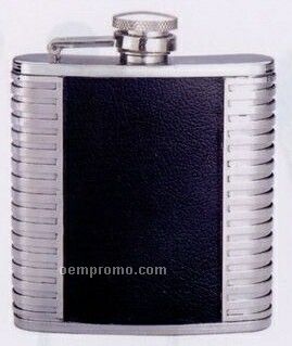 Pvc Covered Stainless Steel Pocket Flask W/ Captive Lid (6 Oz.)