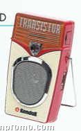 5-1/4"X1-1/2"X3-1/2" Red And Cream AM/FM Transistor Nostalgia Radio