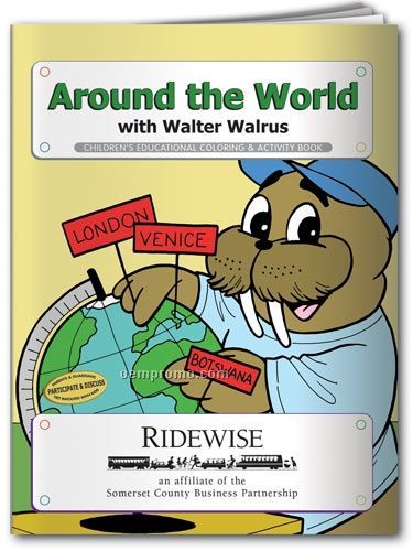 Action Pack Book W/ Crayons & Sleeve - Around The World With Walter Walrus
