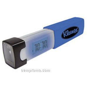 Light Up Alarm Clock - Pocket Flashlight - Blue - White LED