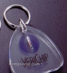 Lucite Rectangle Key Chain (1 7/8"X1 7/8"X1/4")