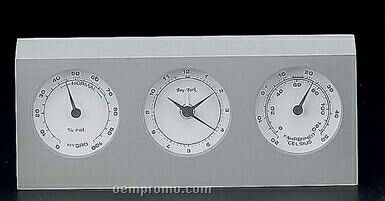 Portland Alarm Clock W/ Thermometer & Hygrometer