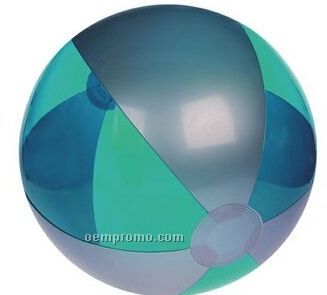 16" Inflatable Translucent Teal & Silver Beach Ball