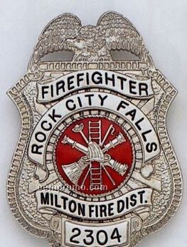 Brass Firefighter & Police Badges