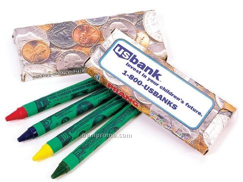 Prang Money Soybean Oil Crayons/4 Pack Currency Box - 1 Color