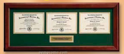 Rosewood Certificate Frame For 3 Certificates