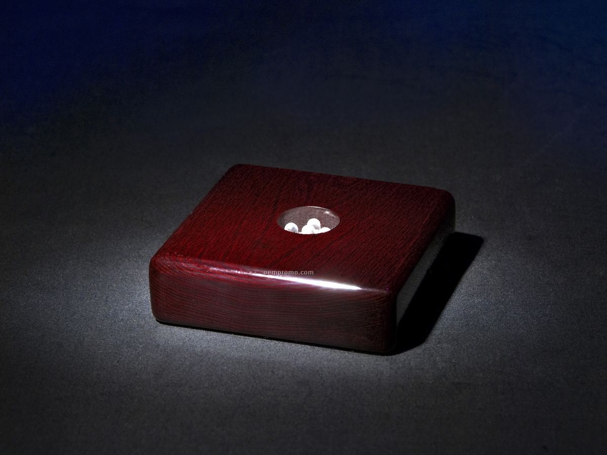 Rosewood LED Base With Square Smooth Top(3-1/2 X 3-1/2 X 1