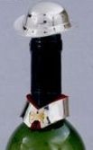 Silver Plated Top Hat Wine Stopper & Collar Set