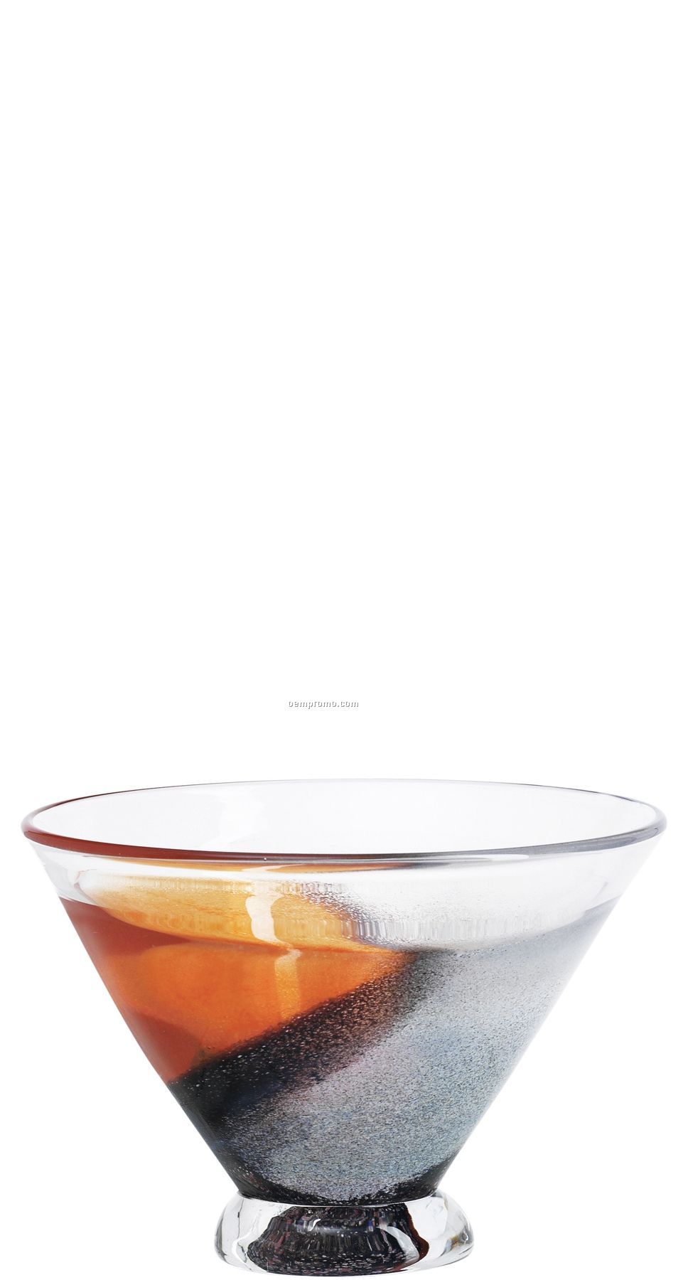 Twister Small Glass Cone Shape Bowl W/ Tornado Motif By Kjell Engman